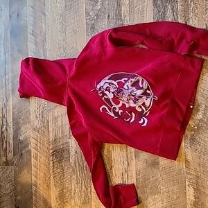 Dark red hoodie